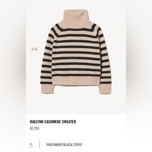Cashmere Sweater - Parchment and Black Stripe